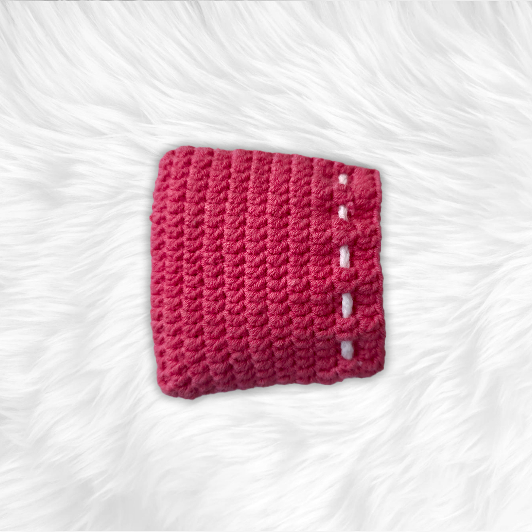 Pink Crochet Drawstring Pouch