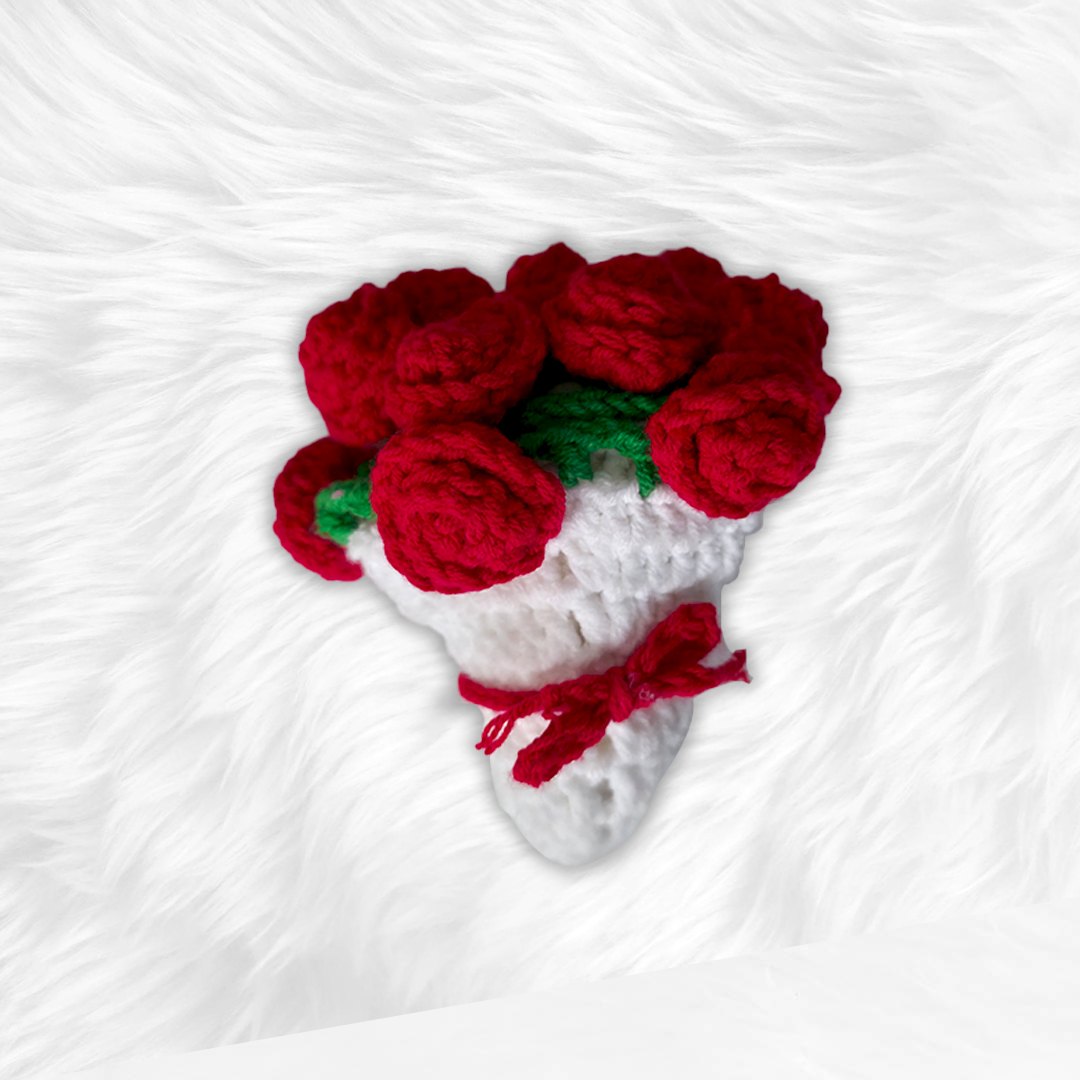 Handmade Crochet Rose Bouquet Mini - Image 3