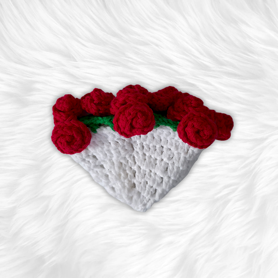 Handmade Crochet Rose Bouquet Mini - Image 4
