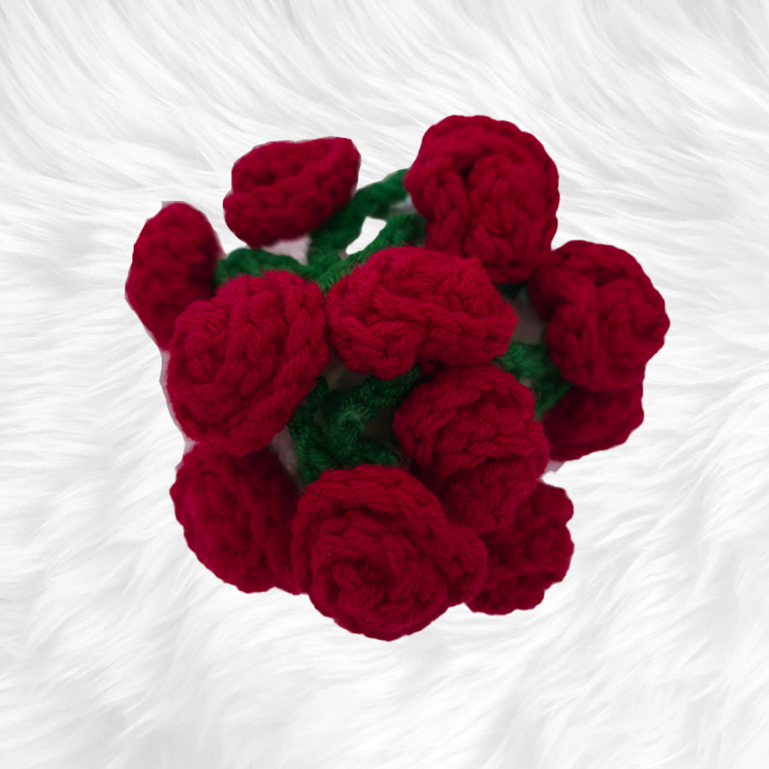 Handmade Crochet Rose Bouquet Mini