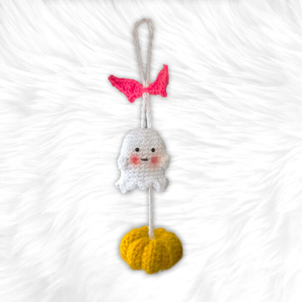 Ghost & Pumpkin Crochet Car hanger