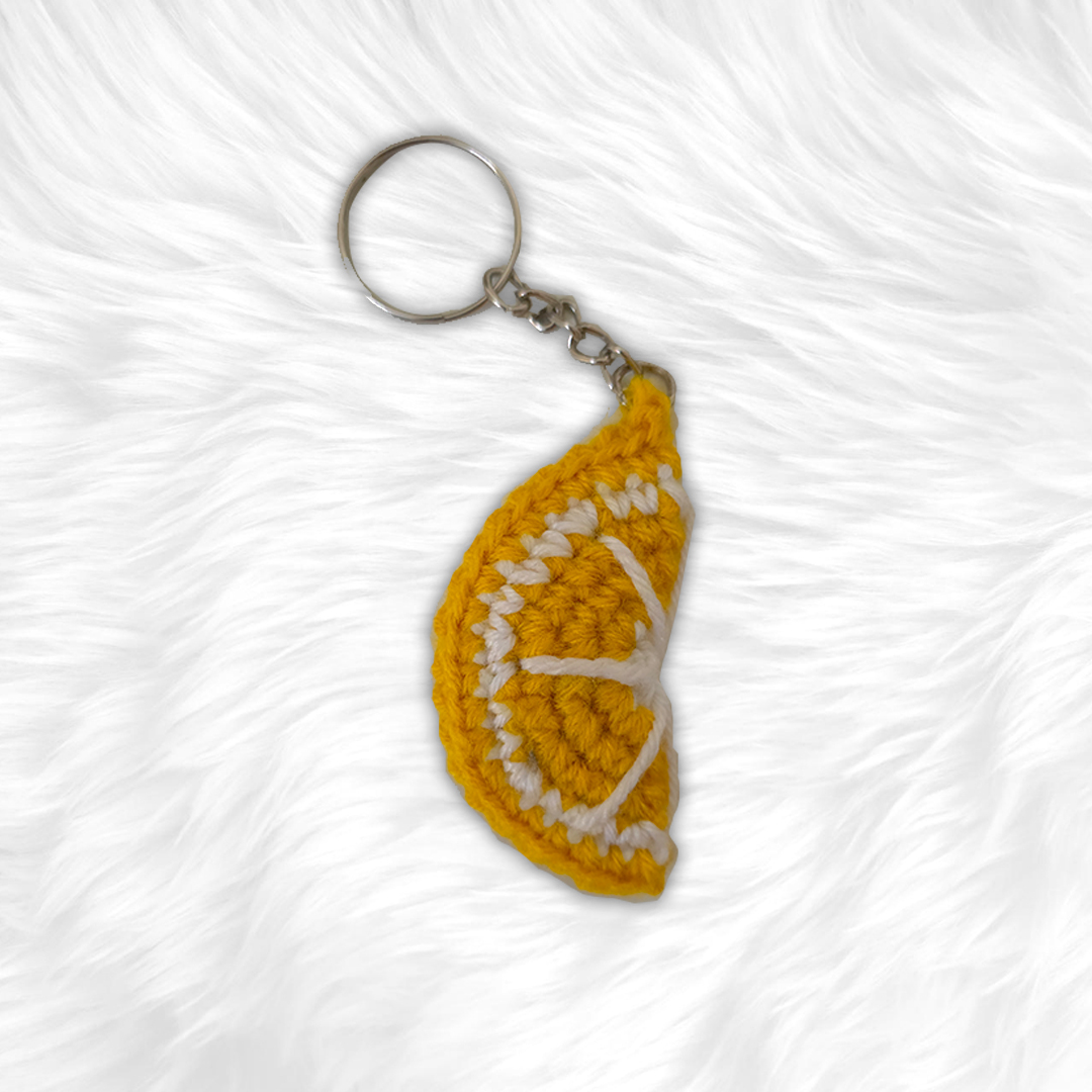 Crochet Lemon Keychain