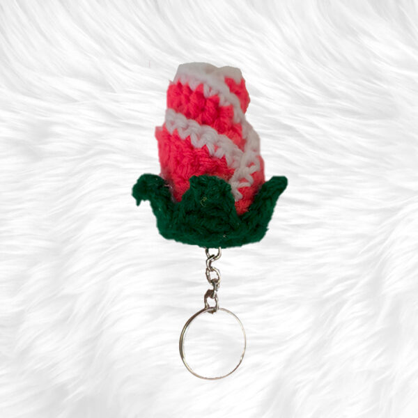 Crochet Rose Flower keychain