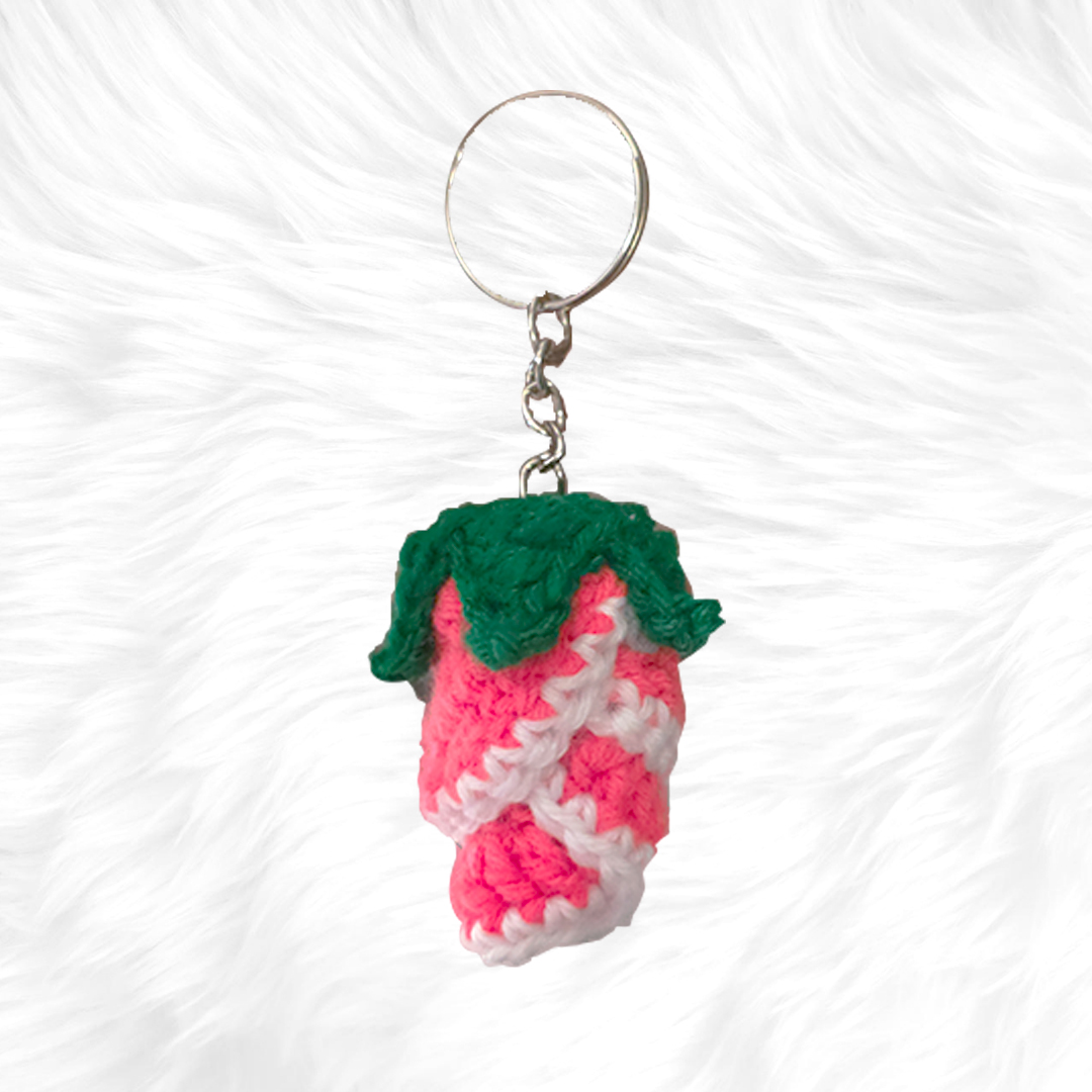 Crochet Rose Flower keychain