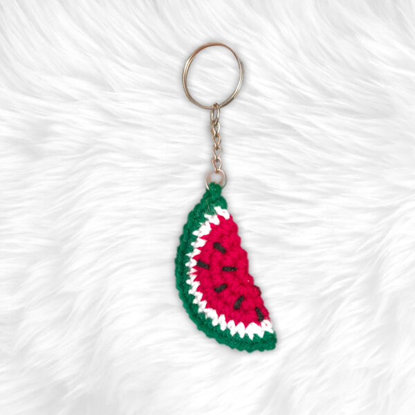 Crochet Watermelon Keychain